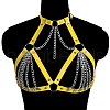 Imitation Leather & Alloy Curb Chain Harness Chest Body Chains FS-WG84763-05-1