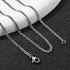 Non-Tarnish Unisex 304 Stainless Steel Curb Chain/Twisted Chain Necklaces STAS-D0002-34P-3