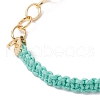 Waxed Cotton Cords Braided Link Bracelets BJEW-JB09963-02-3