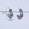 C-shaped with Heart Brass Stud Earrings OG2616-4