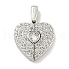 Rack Plating Brass Micro Pave Clear Cubic Zirconia Pendants KK-E114-06P-1