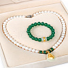 Mother's Day Jewellery Natural Freshwater Pearl Chrysoprase Beaded Necklace & Bracelets Sets for Women WGE4EAE-20-1