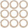 SUNNYCLUE 12Pcs Alloy Crystal Rhinestone Spring Gate Rings FIND-SC0012-68KCG-1