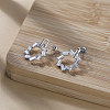 925 Sterling Silver Stud Earrings EJEW-C146-01P-1