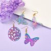 20Pcs 10 Style Ion Plating(IP) 201 Stainless Steel Filigree Pendants STAS-SZ0002-15-5