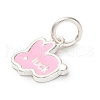 925 Sterling Silver Pink Enamel Pendants STER-C014-01B-S-2