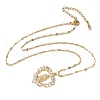 Brass Crystal Rhinestone Hollow Pendant Necklaces NJEW-P331-01B-G-2