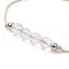 3Pcs 3 Style Natural Quartz Crystal Braided Bead Bracelets Set BJEW-JB09334-09-4
