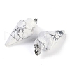Natural Howlite Gemstone Pointed Pendants G-K384-01P-04-2