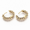 Brass Micro Pave Cubic Zirconia Hoop Earrings EJEW-S208-065B-2