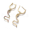 Brass Dangle Hoop Earrings EJEW-F198-01-2
