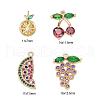 8Pcs 4 Style Real 18K Gold Plated Fruit Theme Brass Micro Pave Cubic Zirconia Pendants ZIRC-ZZ0001-06G-2