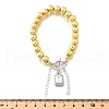 Round Brass Beads Charm Bracelets for Women BJEW-D317-05PG-5