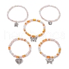 5Pcs Alloy Butterfly Charm Bracelets BJEW-JB11730-2