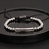 304 Stainless Steel Braided Beads Bracelets WG0F93D-19-1