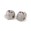 Brass Micro Pave Cubic Zirconia Beads KK-E068-VB481-1-2