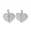 Brass Clear Cubic Zirconia Pendants KK-E068-VA124-1-2