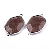 Natural Strawberry Quartz Links Connectors G-T131-48P-03-3