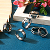 12Pcs 6 Size 201 Stainless Steel Grooved Finger Ring Settings STAS-TA0002-15P-7