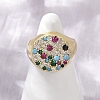 Brass Micro Pave Cubic Zirconia Finger Rings for Women RJEW-C129-09G-2