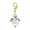 6Pcs Flower Angel Glass & Acrylic Pendant Decorations HJEW-MZ00236-4