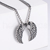 Retro Rock Punk Men's Angel Wing Stainless Steel Pendant Necklaces LC1014-1-1