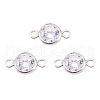 925 Sterling Silver Pave Cubic Zirconia Connector Charms STER-TAC0001-05-2