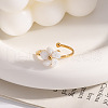Fashion Stainless Steel Flower Cuff Rings for Women WL9140-2-2