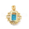 Brass Micro Pave Clear Cubic Zirconia Pendants KK-I695-020A-2
