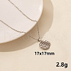 304 Stainless Steel Flat Round Pendant Necklace for Women SM6724-11-1