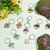 Flat Round with Tree of Life Gemstone Chips Keychains KEYC-AB00055-4