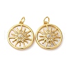 Brass Micro Pave Clear Cubic Zirconia Pendants KK-P308-83G-1