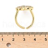Heart Brass Micro Pave Cubic Zirconia Cuff Rings for Women RJEW-A069-12G-04-5