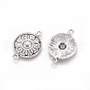 Flat Round Tibetan Style Alloy Links connectors X-TIBEP-R345-11AS-RS-2