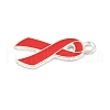 No To Drugs Red Awareness Ribbon Theme Alloy Enamel Pendants ENAM-C026-02B-S-2