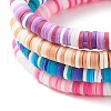 Handmade Polymer Clay Heishi Beads Stretch Bracelets Set BJEW-JB07394-4