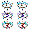6Pcs 3 Colors Glass Seed Beaded Pendants PALLOY-GO00026-1