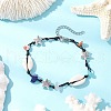 Natural & Synthetic Gemstone Chip Beads & Cowrie Shell Beads Braided Bead Bracelets BJEW-JB11834-02-1