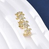 Brass Micro Pave Clear Cubic Zirconia Cuff Rings for Women RJEW-G345-01G-3