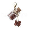 Chakra Natural & Synthetic Gemstone Chip inside Glass Wishing Bottle Pendants Decorations HJEW-JM01892-3