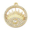 Rack Plating Brass Micro Pave Cubic Zirconia Pendants KK-L224-049G-1