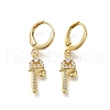 Brass Clear Cubic Zirconia Hoop Earrings EJEW-M045-01R-1