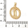 Brass Micro Pave Clear Cubic Zirconia Pendants ZIRC-G152-48G-1-3
