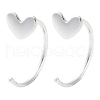 999 Fine Silver Pull Through Earrings EJEW-P296-26B-S-1