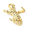 Rack Plating Brass Micro Pave Black Cubic Zirconia Pendants KK-P267-01B-G-2