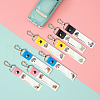 PU Leather & Cotton Name Marker Keychain AJEW-WH0514-036-4