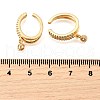 Brass Micro Pave Clear Cubic Zirconia Cuff Earrings EJEW-F370-30G-5
