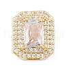 Brass Micro Pave Cubic Zirconia Slide Charms ZIRC-I068-09G-A-1