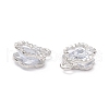 Alloy Clear Cubic Zirconia Charms ZIRC-A022-06P-2