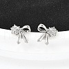 Brass Micro Pave Clear Cubic Zirconia Stud Earrings EJEW-M103-12P-1